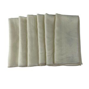 Cloth Napkins‎ Stamped for Embroidery Needlepoint Set of 6 Cream Color Linen